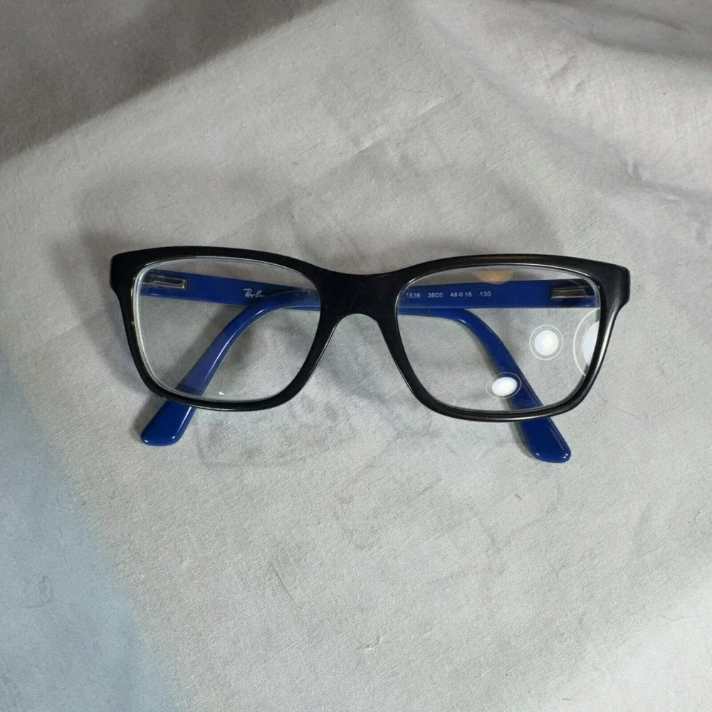 Ray-Ban RB1536 3600 Eyeglasses Black Blue Square Full Rim Frame 48-16-130‎ 9156